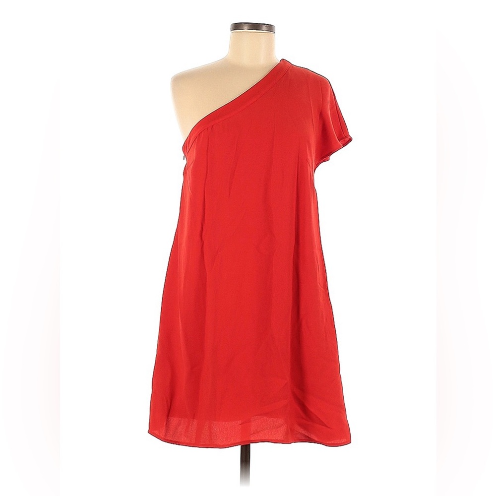 19 Cooper red/orange one-shoulder mini dress, size medium